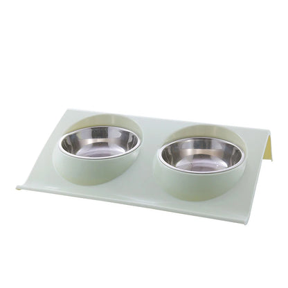 Double Bowls Pet dog cat Feeding Station Stainless Steel Water Food Bowls Feeder Solution for Dogs Cats supplies