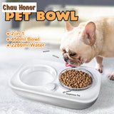 2280ml Double Dog Bowl Pet Feeding Station ABS 2 in 1 Automatic Water Dispenser Food Bowls Feeder Solution for Dogs Cat Supplies
