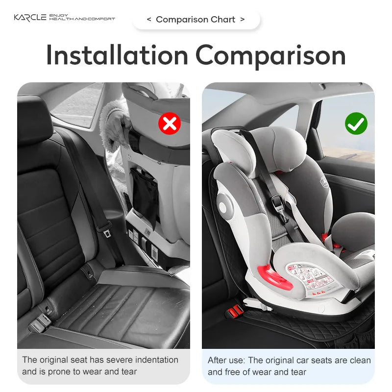 Car Seat Safety Protector Leather Pad for Kids Baby Pets Universal Rear Seat Cushion Child Protective Mat With Storage Net Cover