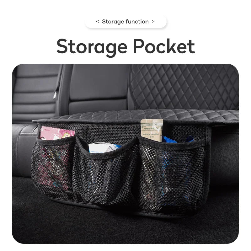 Car Seat Safety Protector Leather Pad for Kids Baby Pets Universal Rear Seat Cushion Child Protective Mat With Storage Net Cover