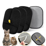 Reusable Double-Sided Pet Hair Removal Glove Anti-Static Grooming Tool for Cats Dogs Soft Brush Mitt for Furniture Carpet Cloth